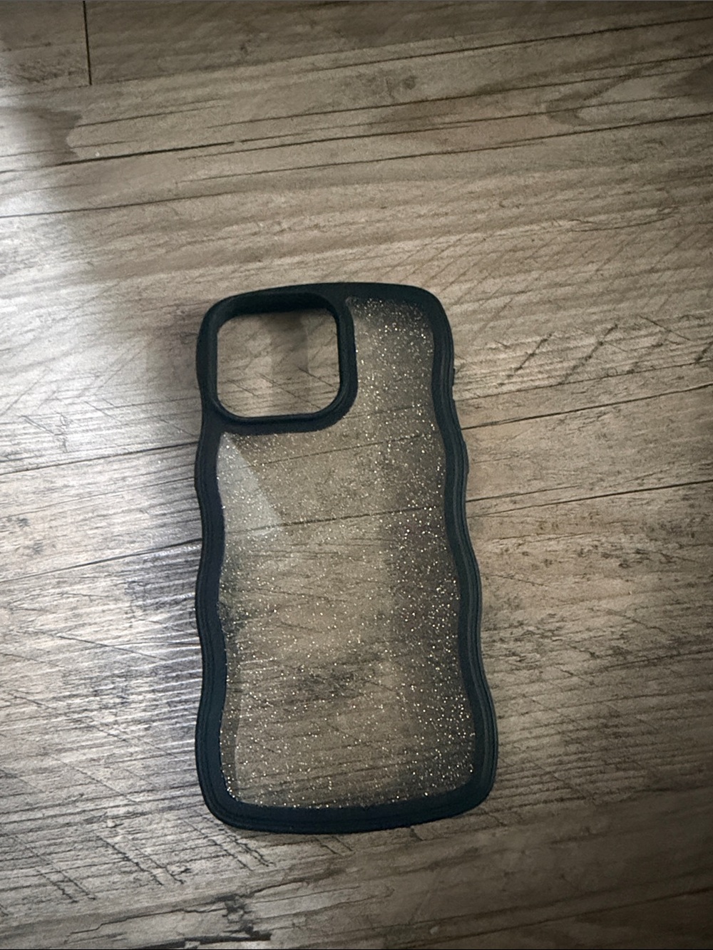 Clear Glitter Black Edge Phone Case - Compatible Smartphone Accessory